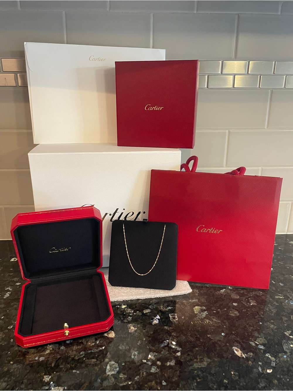 Authentic Cartier Women’s 18k Yellow Gold Chain Necklace - All Original Material